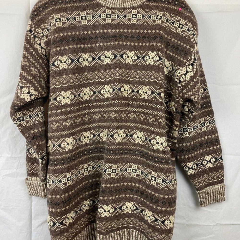 Alpine JK Collection 80's Sweater Women Size 14/16 Brown Lambswool Angora Rabbit